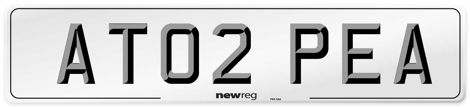 AT02 PEA Number Plate from New Reg